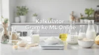 Kalkulator Gram ke Ml Online Konversi Cepat untuk Bahan Cair & Kering Konversi gram ke ml lebih mudah dengan kalkulator online kami. Dapatkan takaran akurat untuk baking, masakan, dan minuman sehari-hari
