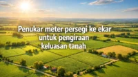 Penukar meter persegi ke ekar untuk pengiraan keluasan tanah