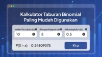 Belajar cara kira taburan binomial dengan mudah. Lengkap dengan formula, pengiraan kumulatif, graf dan aplikasi dalam perniagaan, pendidikan & statistik.